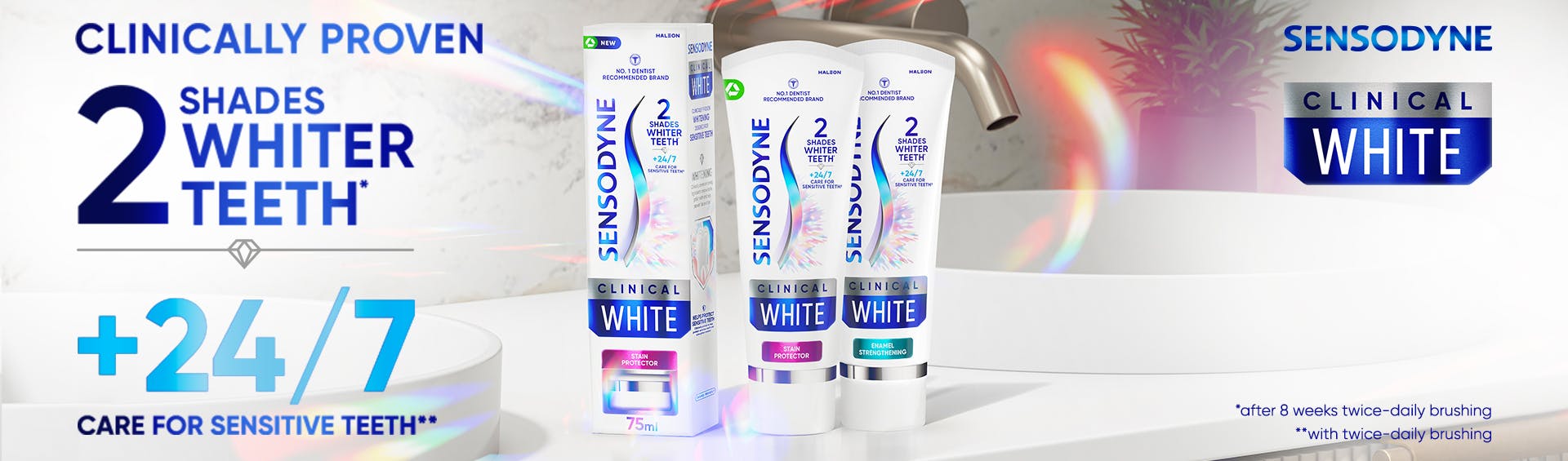 Sensodyne Clinical White Vs Extra Whitening Sensodyne Clinical White Enamel Strengthening Toothpaste | Sensodyne
