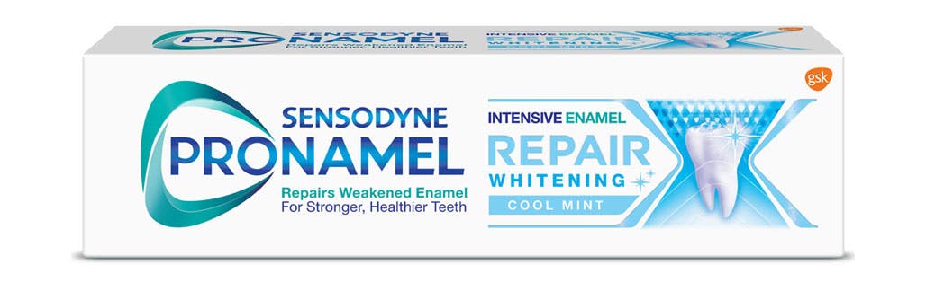 Box of Sensodyne Pronamel Intensive Enamel Repair toothpaste in Extra Fresh