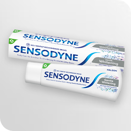 Tubes of Sensodyne Gentle Whitening toothpaste