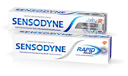 Sensodyne Gentle Whitening and Sensodyne Rapid Relief toothpaste products