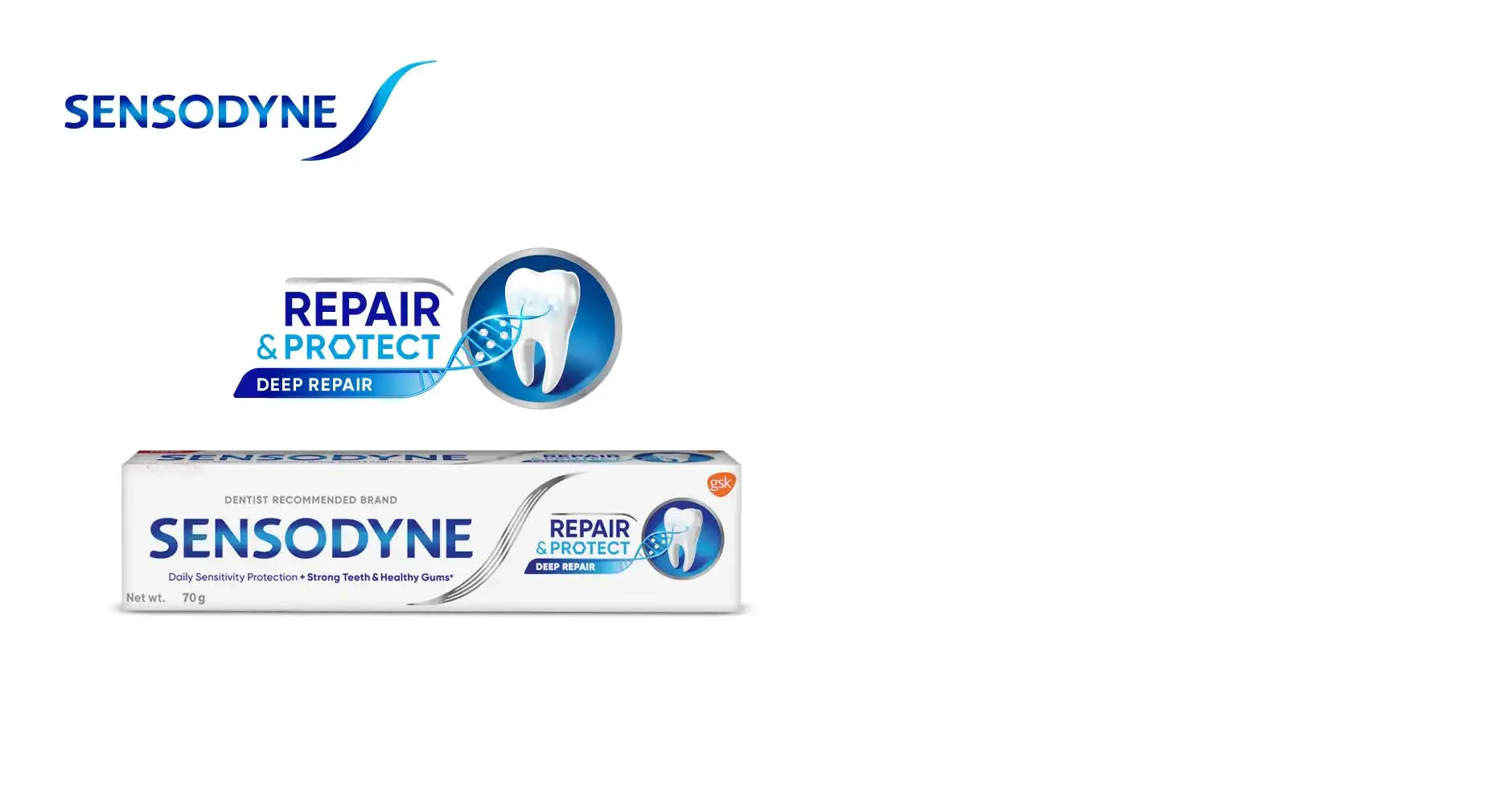 Repair and protect natural tooth whiteness with Sensodyne