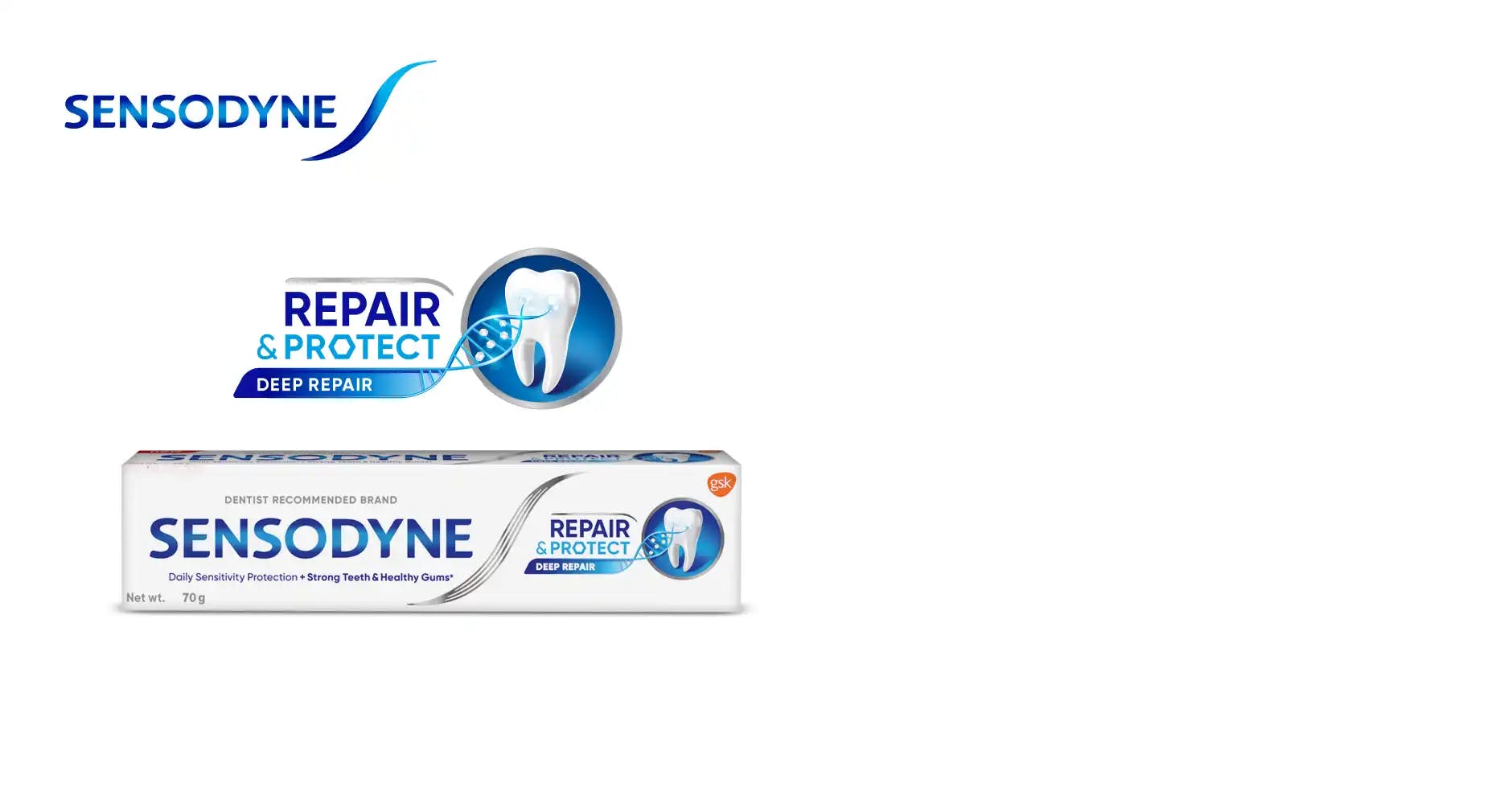 Repair and protect natural tooth whiteness with Sensodyne