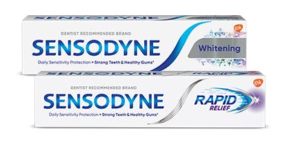 Sensodyne Extra Whitening and Sensodyne Rapid Relief toothpastes