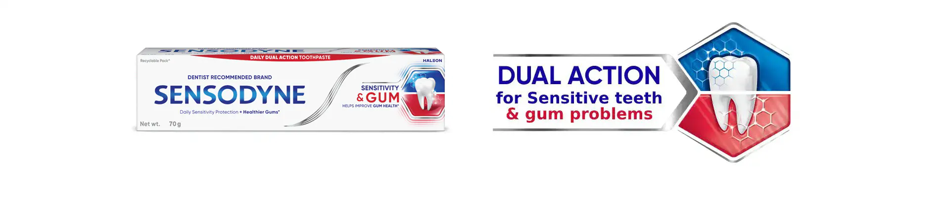 Dual relief from sensitive teeth banner desktop