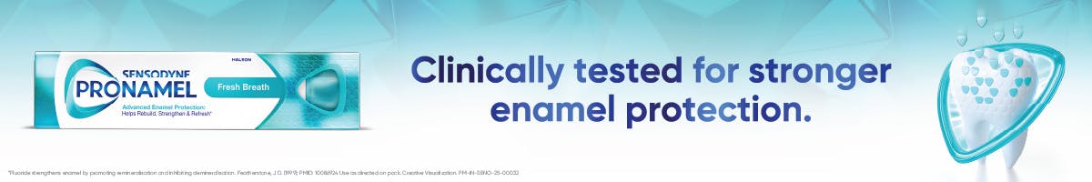 Sensodyne Pronamel- Clinically tested for 2X enamel protection