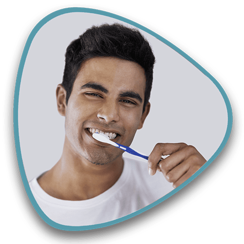 Man brushing his teeth