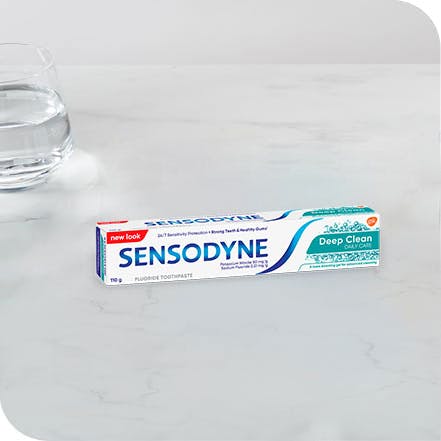 rub sensodyne on tooth