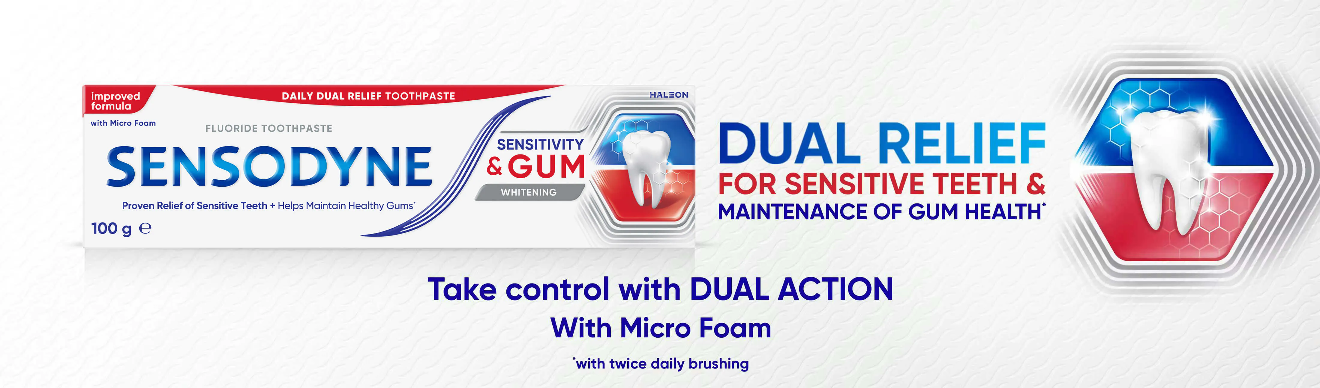 Dual relief from sensitive teeth banner