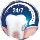 Icono de alivio 24/7 para las molestias de dientes sensibles