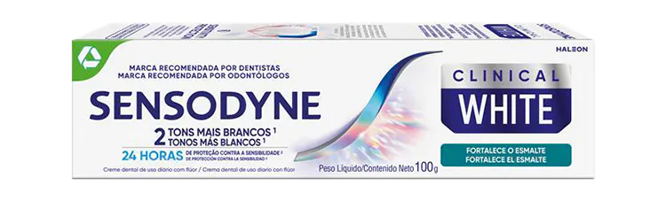 Cabezal con crema dental Sensodyne Clinical White
