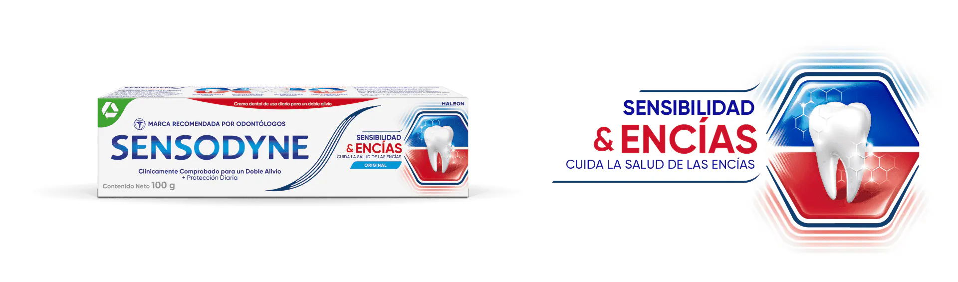 Banner de Doble Alivio para dientes sensibles y problemas de encías