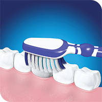 Toothbrush brushing back teeth
