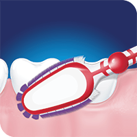 Toothbrush head cleaning sensitive teeth