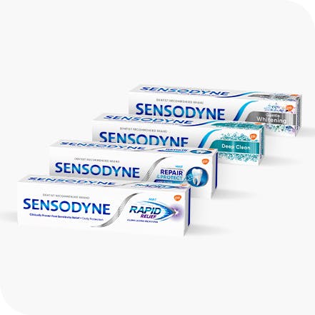 Variety of Sensodyne Toothpaste products for tooth sensitivity