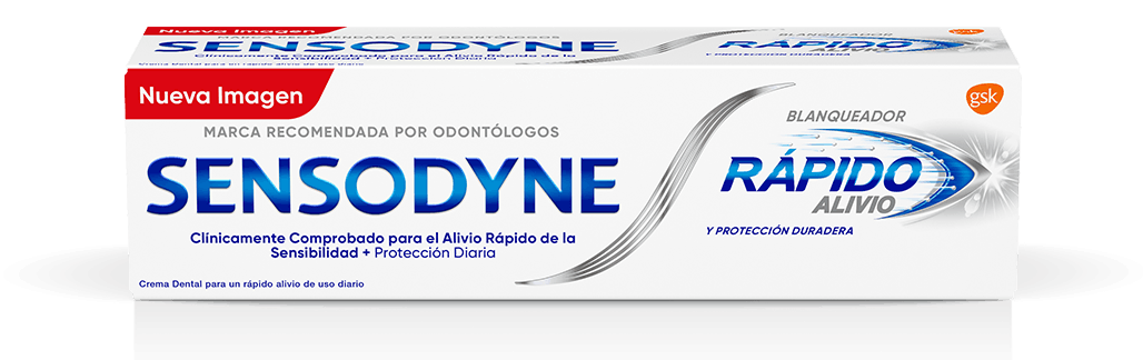 Envase de Sensodyne Rápido Alivio Blanqueador