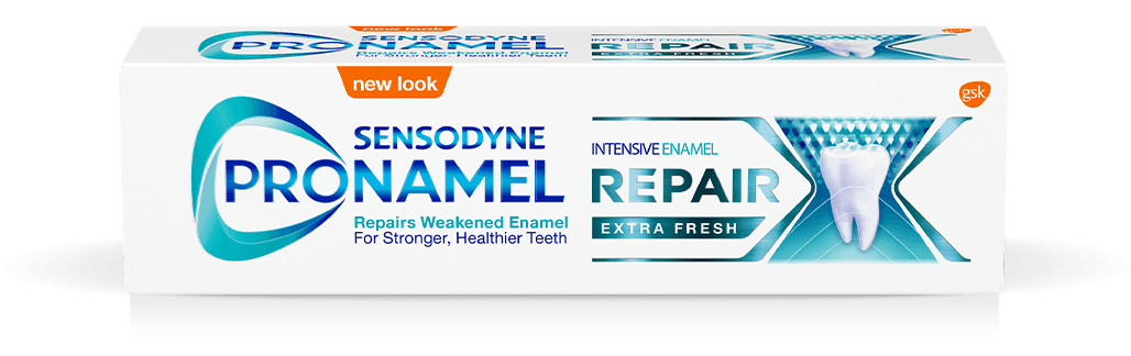 Box of Sensodyne Pronamel Intensive Enamel Repair toothpaste in Extra Fresh