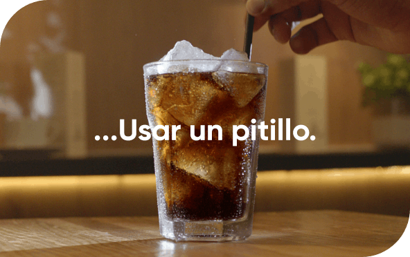 Refresco, hielo y pitillo