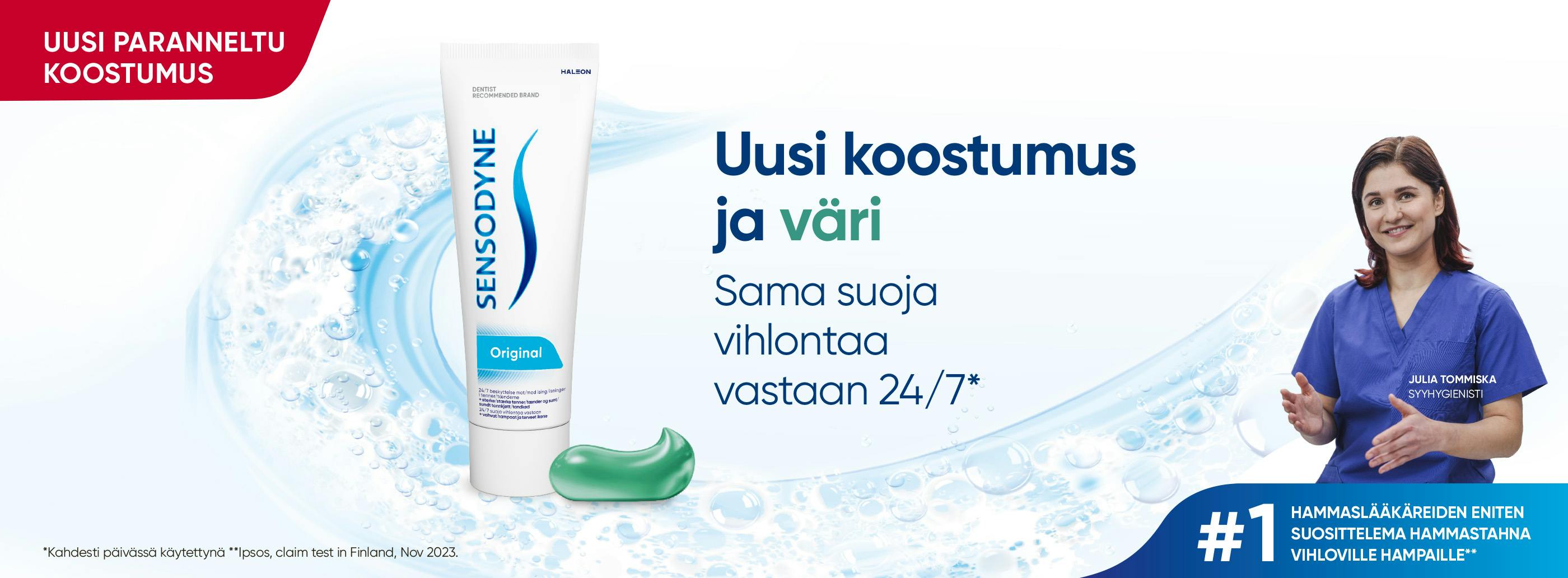 Uusi koostumus ja väri