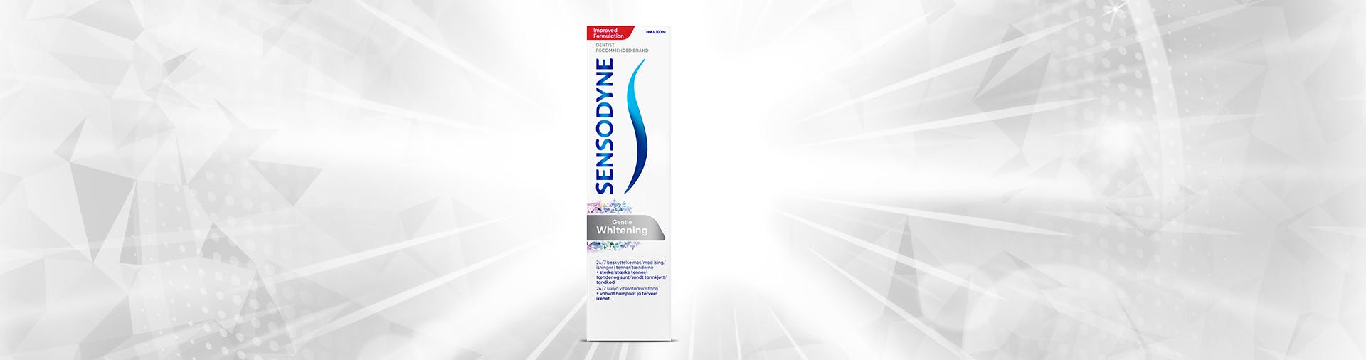 Sensodyne Gentle valkaiseva kampanjabanneri