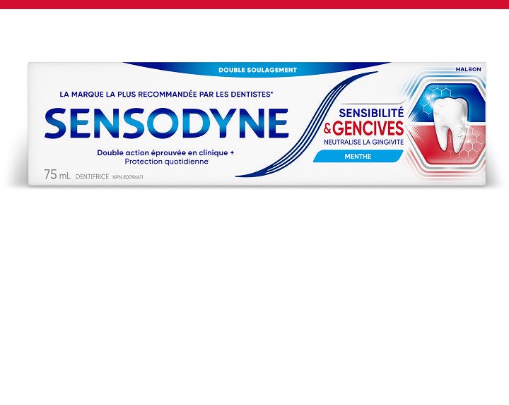Boîte de dentifrice Sensodyne pour le soulagement de la sensibilité