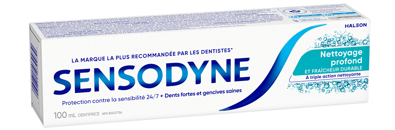 En-tête du dentifrice Sensodyne Nettoyage profond