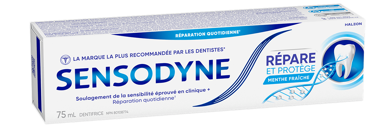 En-tête du dentifrice Sensodyne Répare et Protège