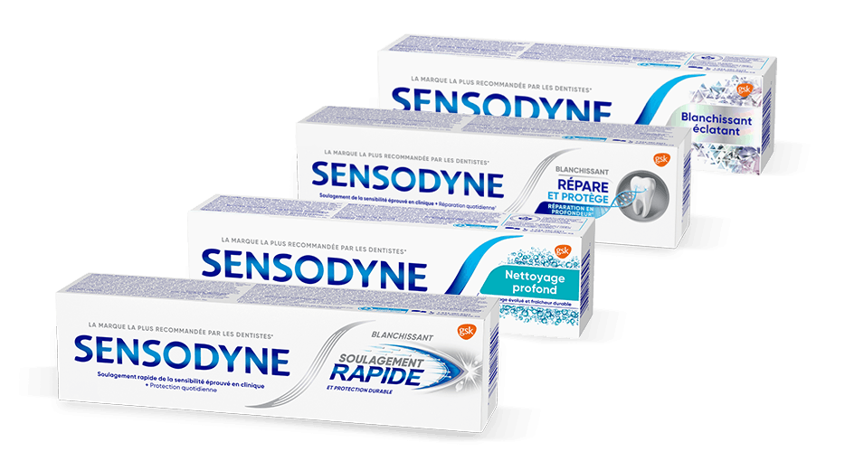 Variety of Sensodyne Toothpaste products for tooth sensitivity