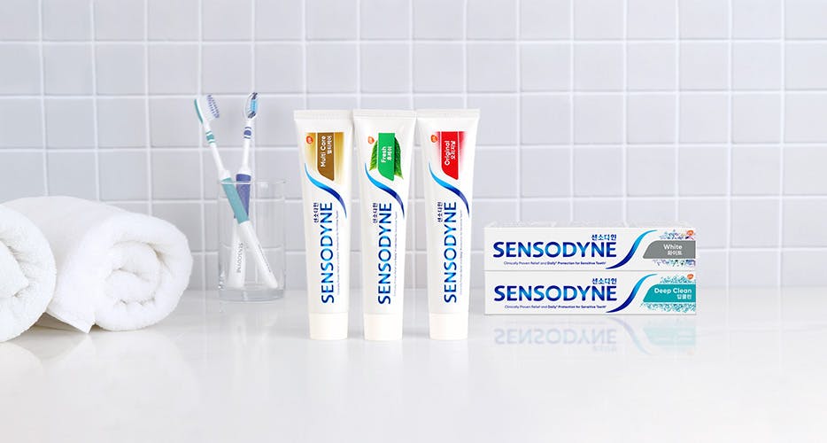 Variety of Sensodyne Toothpaste products for tooth sensitivity