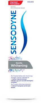 Pakningen til Sensodyne Gentle Whitening tannkrem