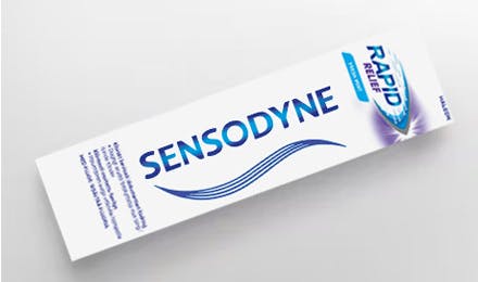 Sensodyne Rapid Relief pakning og tannkrem