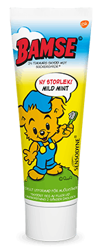 Pakningen til Sensodyne Bamse tannkrem