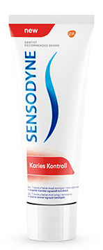 Pakningen til Sensodyne Karies Kontroll tannkrem