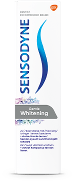 Pakningen til Sensodyne Gentle Whitening tannkrem