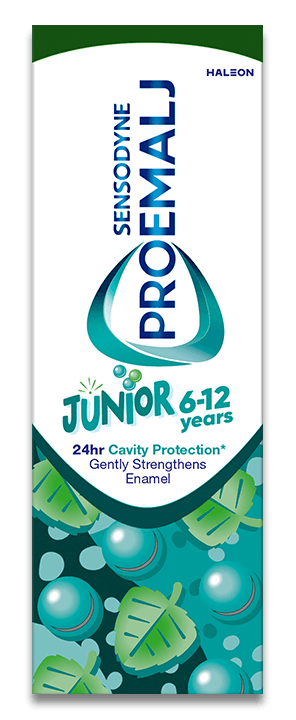 Pakningen til Sensodyne ProEmalj Junior 6-12 tannkrem, mot syreskader