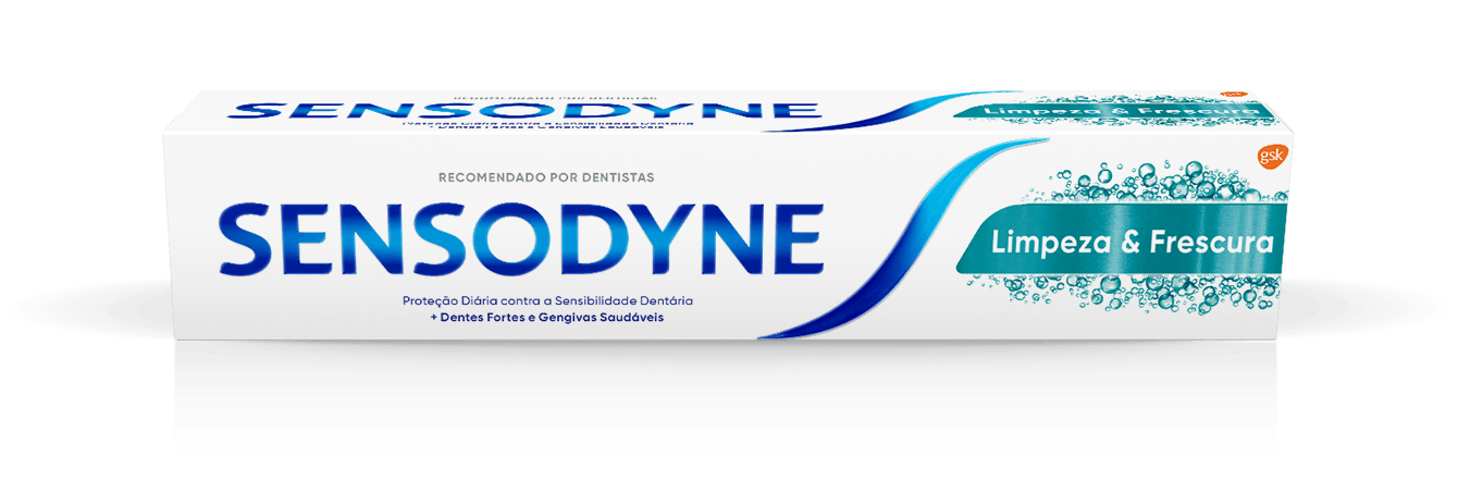 Cabeçalho pasta de dentes Sensodyne Limpeza & Frescura