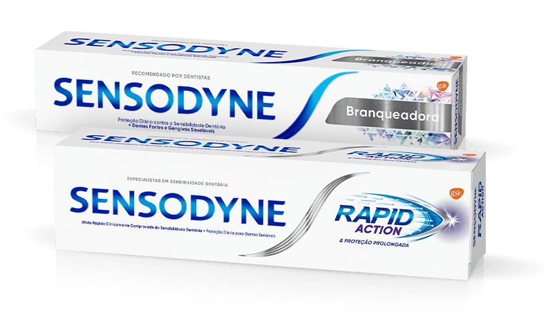 Produtos Sensodyne que ajudam a proteger contra a sensibilidade dentária
