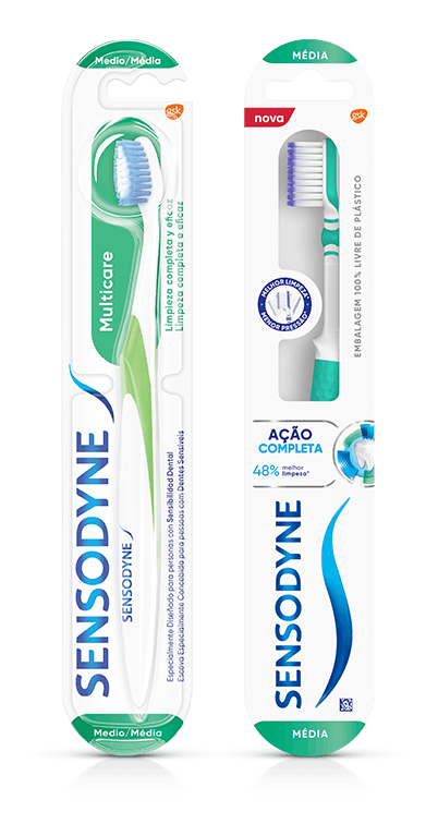 Escovas de dentes Sensodyne Multicare e Ação Completa 