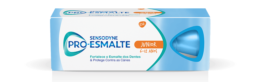 Embalagem de Pasta de dentes Sensodyne Pro-Esmalte Júnior
