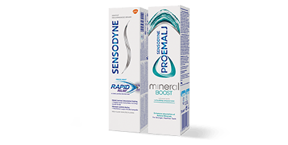 Sensodyne-produkter som skyddar mot ilningar i tänderna