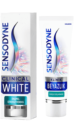 Sensodyne Klinik Beyazlık Güçlü Diş Minesi Diş Macununun  Kutu Görseli 