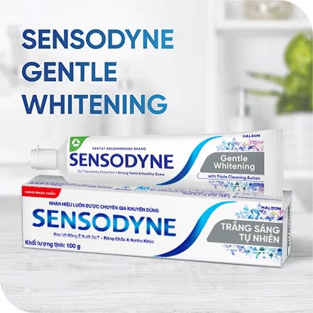 Tubes of Sensodyne Gentle Whitening toothpaste