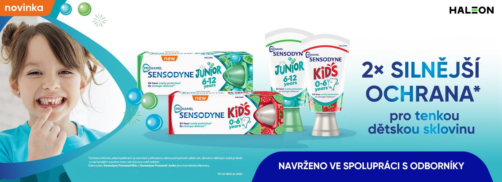 Sensodyne Pronamel Kids & Junior – dětské zubní pasty pro ochranu dětské skloviny skloviny s přírodní příchutí navržené ve spolupráci s odborníky