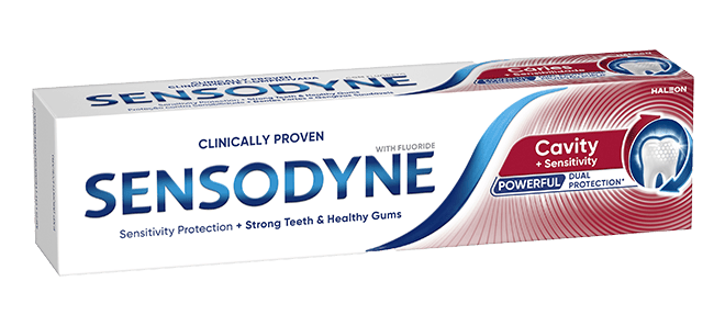 Sensodyne Cavity+Sensitivity toothpaste packshot Sensodyne Cavity+Sensitivity toothpaste packshot