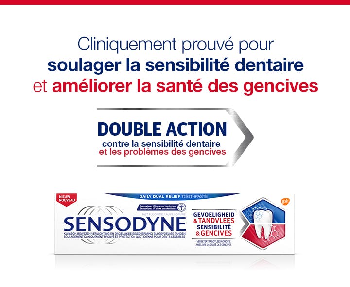 Le dentifrice Sensodyne soulage vos genvices