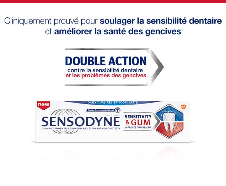 Le dentifrice Sensodyne soulage vos genvices