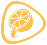 Citrusvrucht in proglasur logo om zuur voedsel aan te geven Citrusvrucht in proglasur logo om zuur voedsel aan te geven