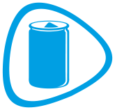 Frisdrank blikje in Proglasur logo om suikerhoudend voedsel aan te geven