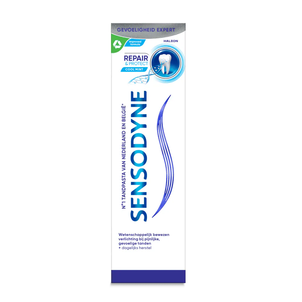 Sensodyne Repair & Protect 3D liggend in een hoek