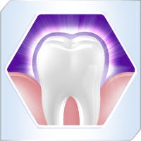 Zahn, der zeigt, wie Sensodyne Clinical Repair bei 2 x täglicher Anwendung langanhaltende Linderung bei empfindlichen Zähnen bietet.
