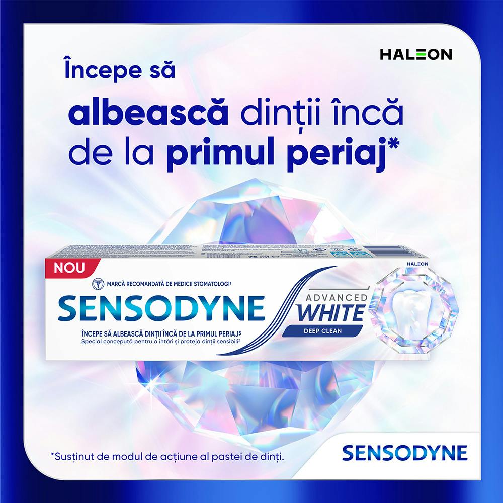 Sensodyne Advanced White incepe sa albeasca inca de la primul periaj